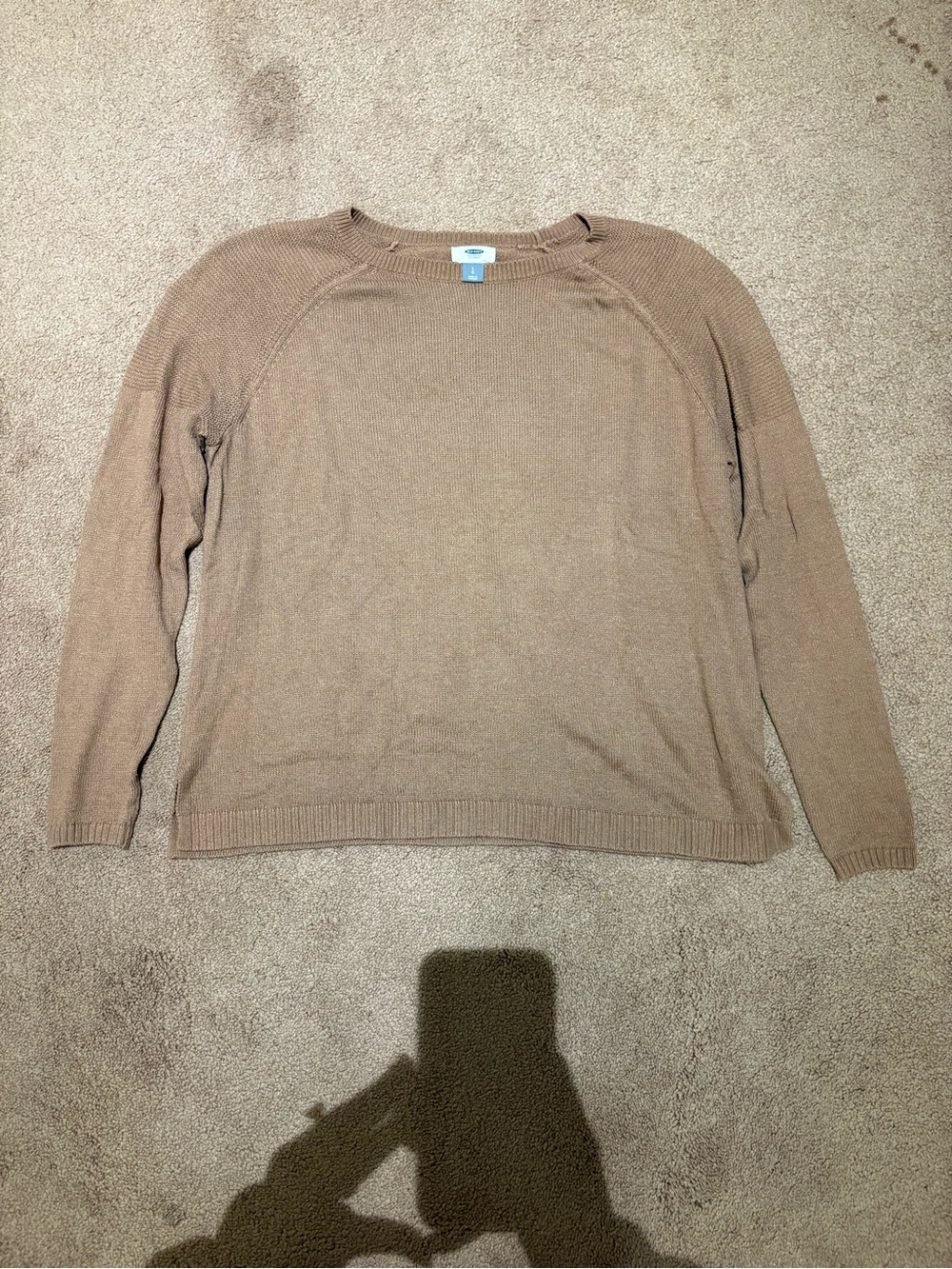 Old Navy Light Brown knit Crewneck Sweater size large